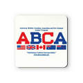 3.5" Square Custom Hard Top Rubber Lined Coasters w/ 1/16" Thick Base